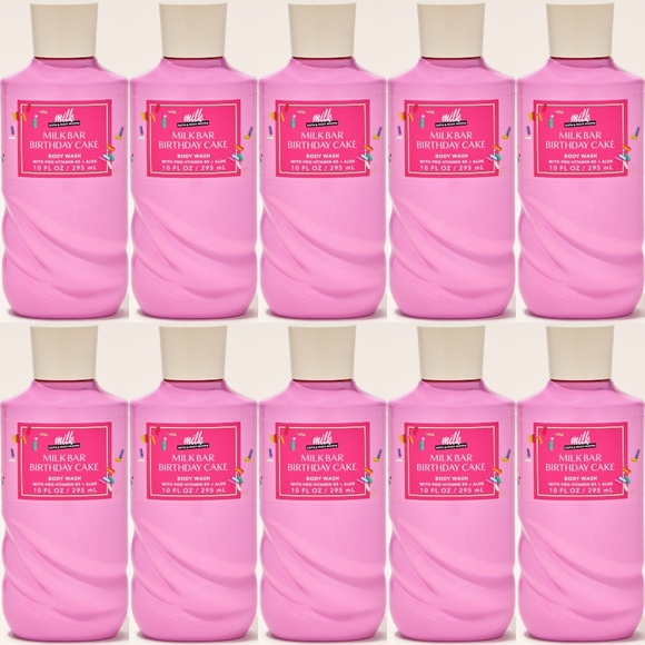 Other - Bath Body Works Milk Bar Birthday Cake Body Wash Set of 10 NEW